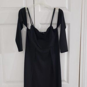 Thigh high double split dress